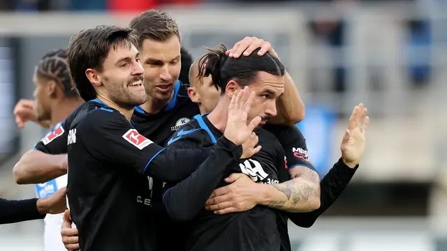 Paderborns Rayan Philippe (r.) jubelt verhalten gegen seinen Ex-Verein