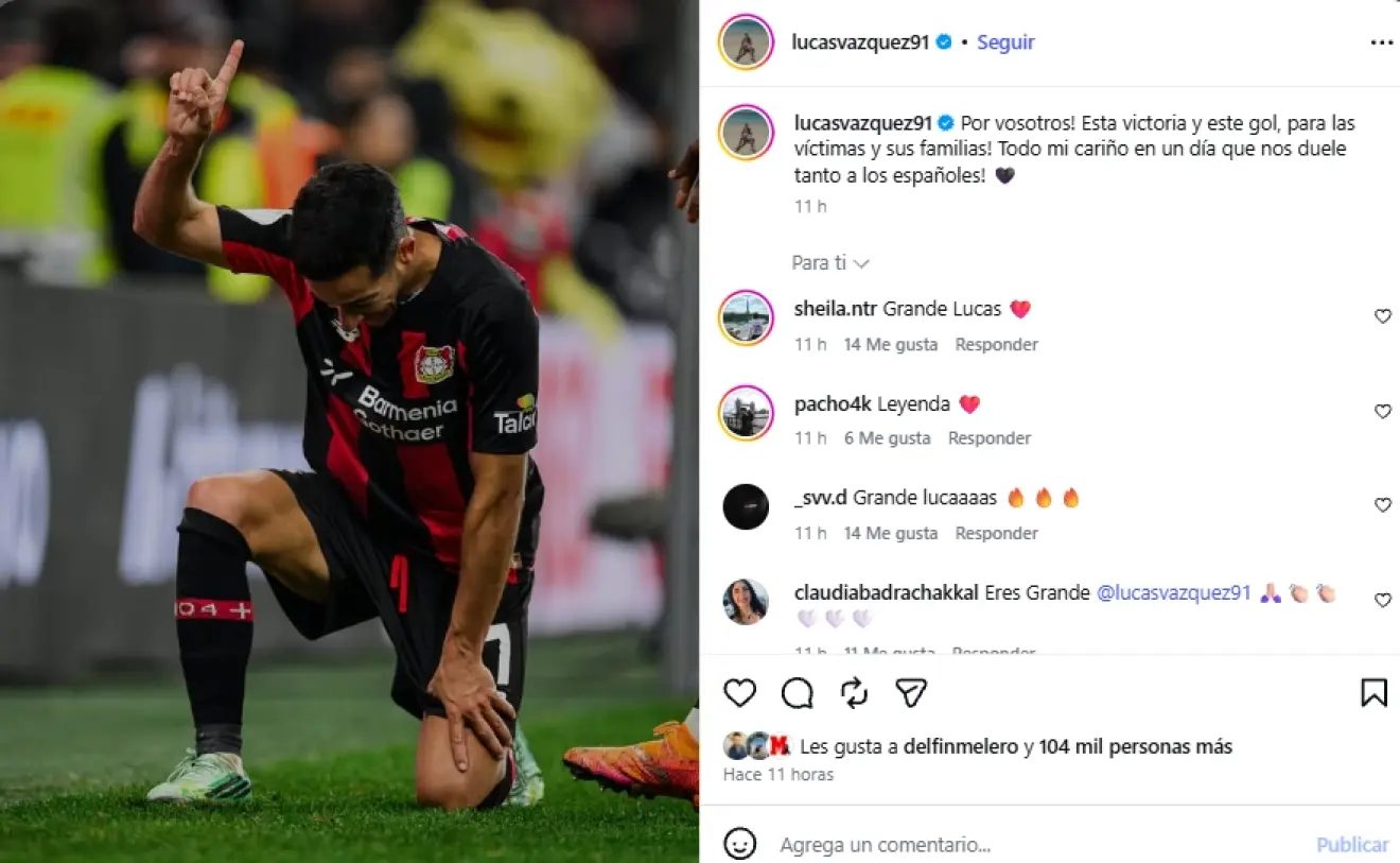 Lucas Vázquez dedica el gol a las víctimas del accidente de tren en Toledo.